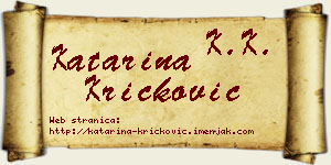 Katarina Kričković vizit kartica